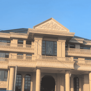 昭通黄金麻别墅外墙干挂石材效果示例