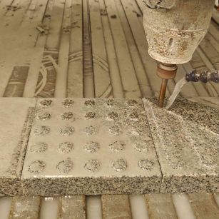 昭通 芝麻白花岗岩石材盲人石、盲道石、盲点石