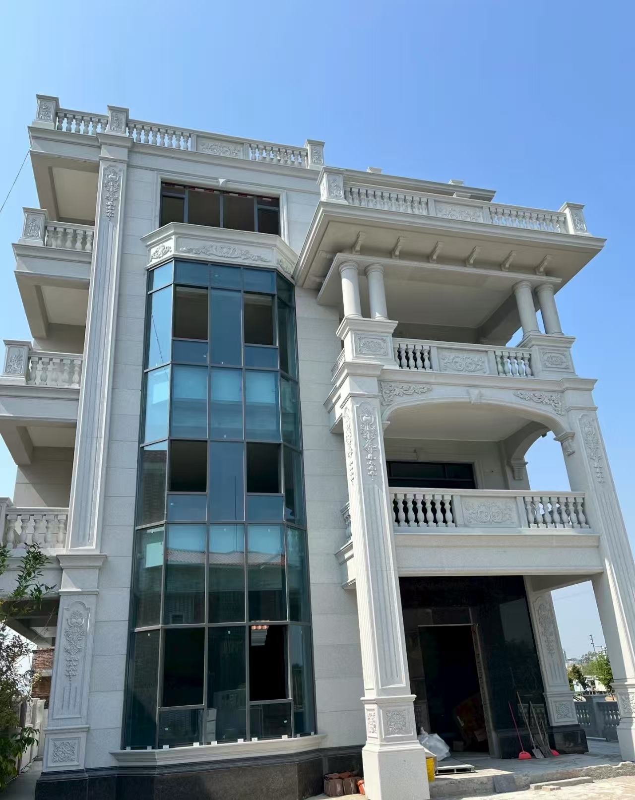 昭通 白麻花岗岩别墅外墙干挂效果展示